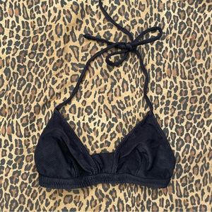 Vintage black ribbed swim top